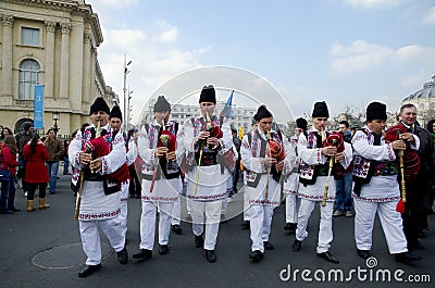 Romanian traditional music artists Editorial Stock Photo