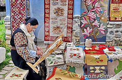 Romanian traditional rug Editorial Stock Photo