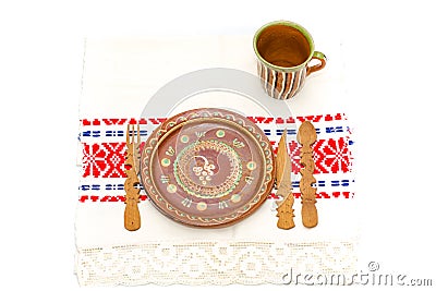 Romanian traditional table arrangement Stock Photo