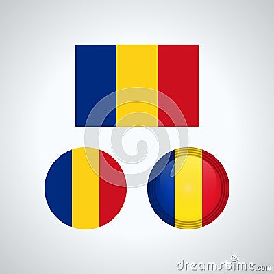 Romanian trio flags, vector illustration Vector Illustration