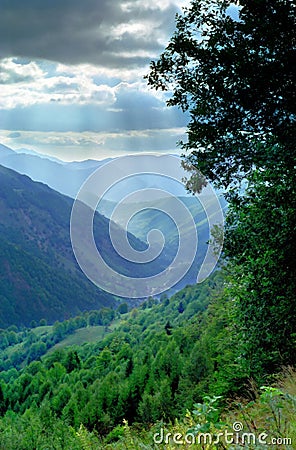 Romanian Valley Carpathian Mountains Stock Photo