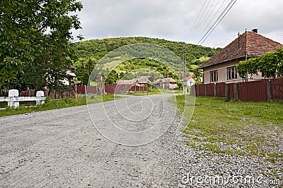 Romanian village road Stock Photo