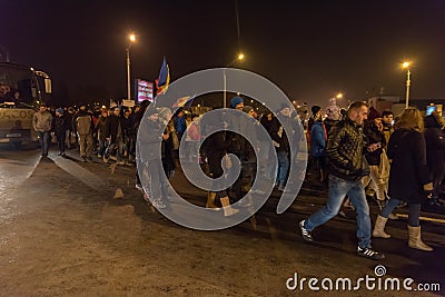 Romanians protest against corruption decree Editorial Stock Photo