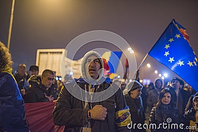 Romanians protest against government Editorial Stock Photo