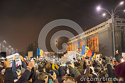 Romanians protest against government Editorial Stock Photo