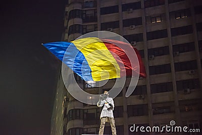 Romanians protest against government Editorial Stock Photo