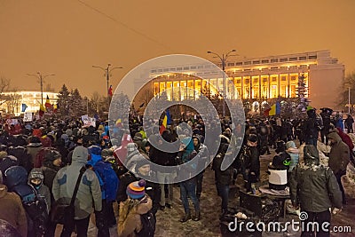 Romanians protest against government Editorial Stock Photo