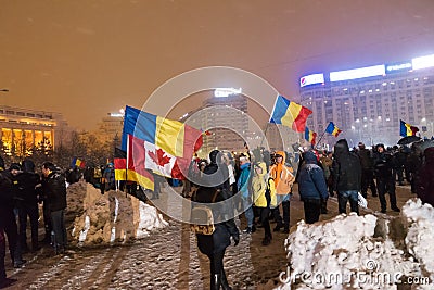 Romanians protest against government Editorial Stock Photo