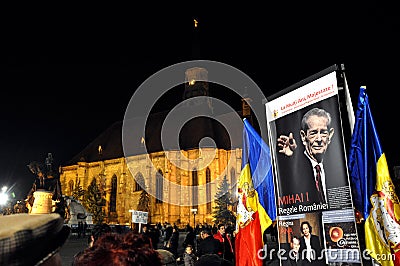 Romanians salute King Michael with hot air balloons on his name day Editorial Stock Photo