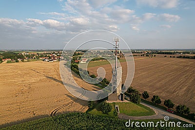 Romanka Lookout tower near Hruby Jesenik village, Nymburk region, Czech republic Stock Photo