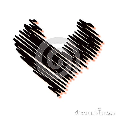 Romantic abstract heart background with heart clip art Cartoon Illustration