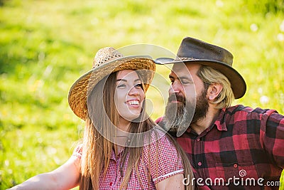 Romantic attraction. Sexy woman and bearded man enjoy romantic relationship. Romantic appeal. Sensual girl and hipster Stock Photo