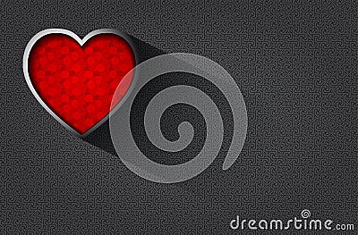 Romantic background with embossed heart Stock Photo