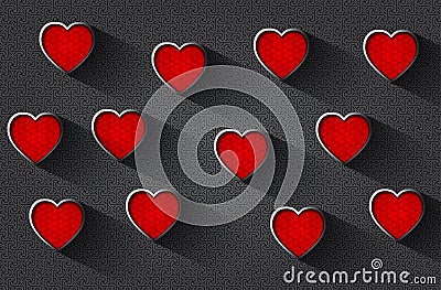 Romantic background with embossed heart Stock Photo