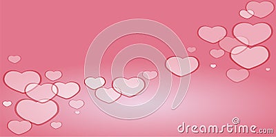 romantic background with hearts, and a greeting card to your girl fiend Vector Illustration