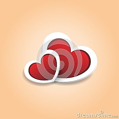 Romantic background of two hearts Stock Photo