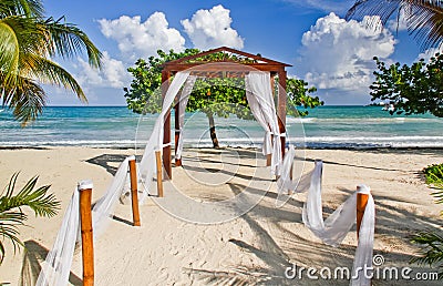 Romantic Beach Wedding Location in Jamaica Stock Photo