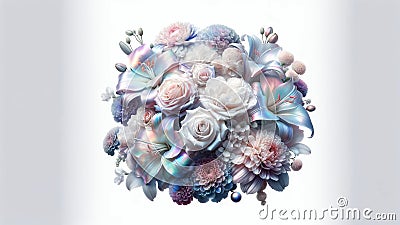 Romantic Beauty of a Pearlescent Floral Bouquet Stock Photo