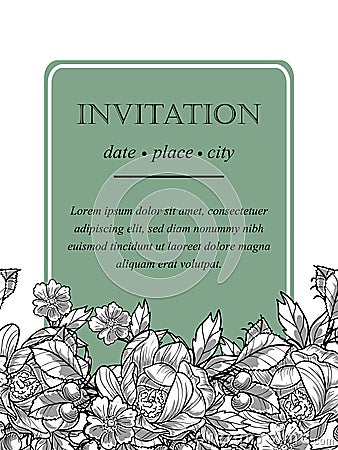 Romantic botanical invitation Stock Photo