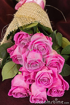 Romantic bouquet of Ecuadorian pink roses Stock Photo