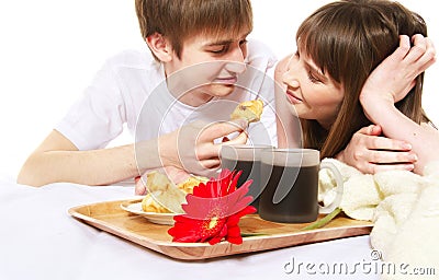 Romantic breakfast Stock Photo