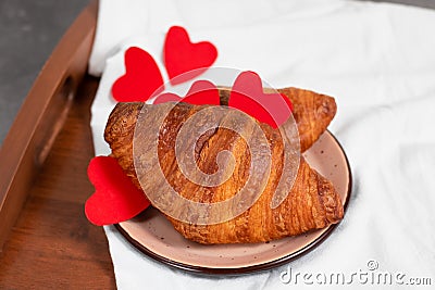 French puff pastries with coffee Stock Photo