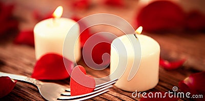 romantic candles Stock Photo