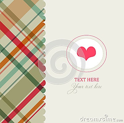 Romantic card with heart Vector Illustration