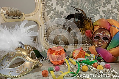 Romantic carnival in venice Stock Photo