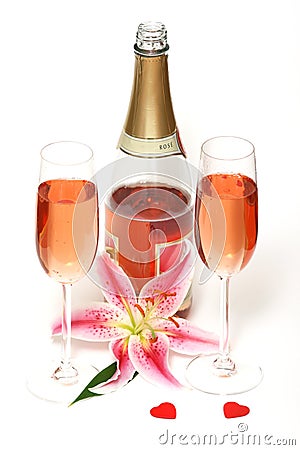 Romantic champagne Stock Photo