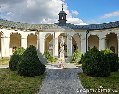 Romantic chapel, village Krtiny, Czech republic, Europe Stock Photo