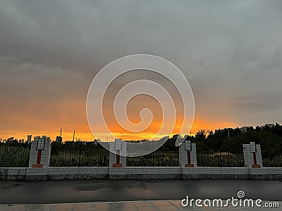 Romantic, charming sunset Stock Photo