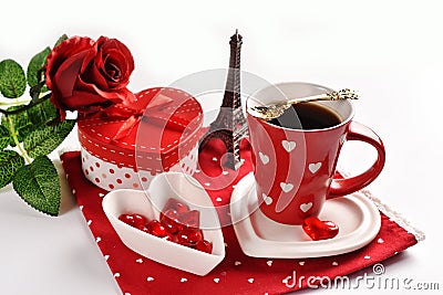 Romantic coffee in Paris Stock Photo