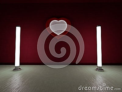 Romantic composition in the room, 3d Stock Photo