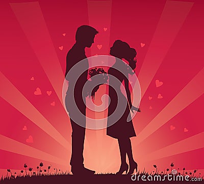 Romantic couple Vector Illustration