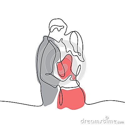 Romantic couple kissing vector illustration Vector Illustration
