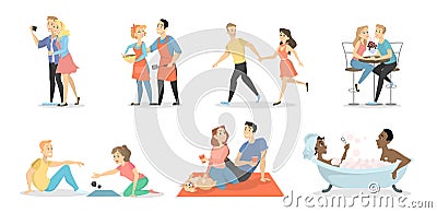 Romantic couples set. Vector Illustration