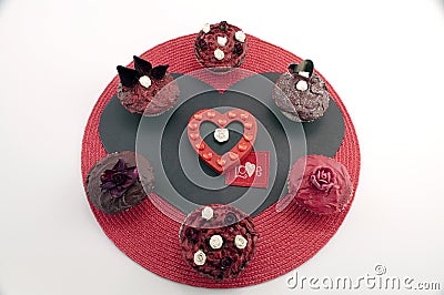 Romantic Cup Cakes Stock Photo