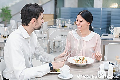 Romantic date in luxury restaurant Stock Photo