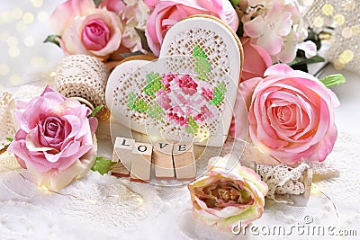 Romantic decoration for Valentine or wedding day Stock Photo