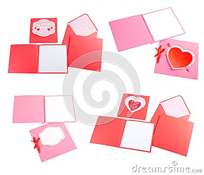 Romantic design set. To be used for postcards, invitations, card Stock Photo