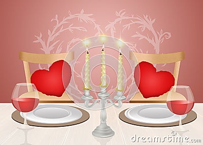 Romantic dinner candlelight Stock Photo
