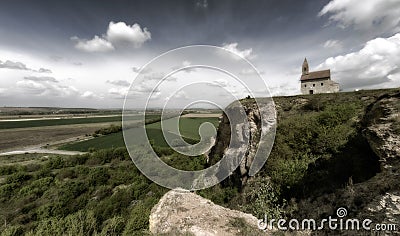 Romantic Drazovsky church on the hill, Slovakia Editorial Stock Photo