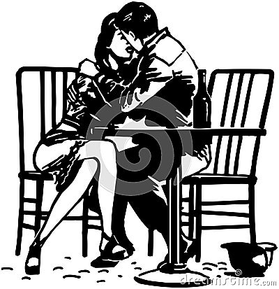 Romantic Embrace Vector Illustration