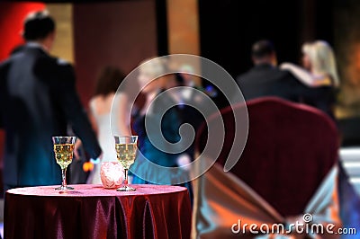 Romantic evening in restaurant Stock Photo