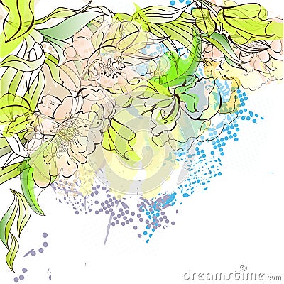 Romantic floral background Vector Illustration