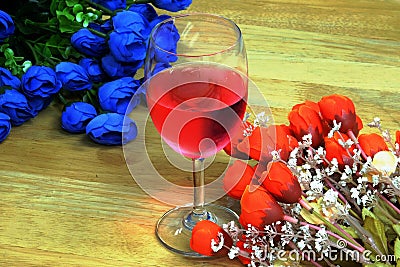 Romantic flowers on floor Stock Photo