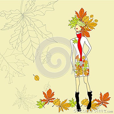 Romantic girl Vector Illustration