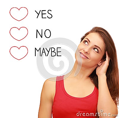 Romantic girl thinking about love Stock Photo