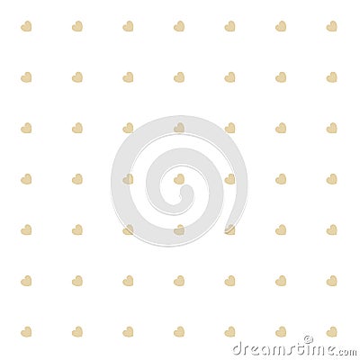 Romantic Gold Seamless Polka Hearts Vector Pattern Background for Valentine Day or Mother`s Day. Scrapbooking, Invitation. Vector Illustration
